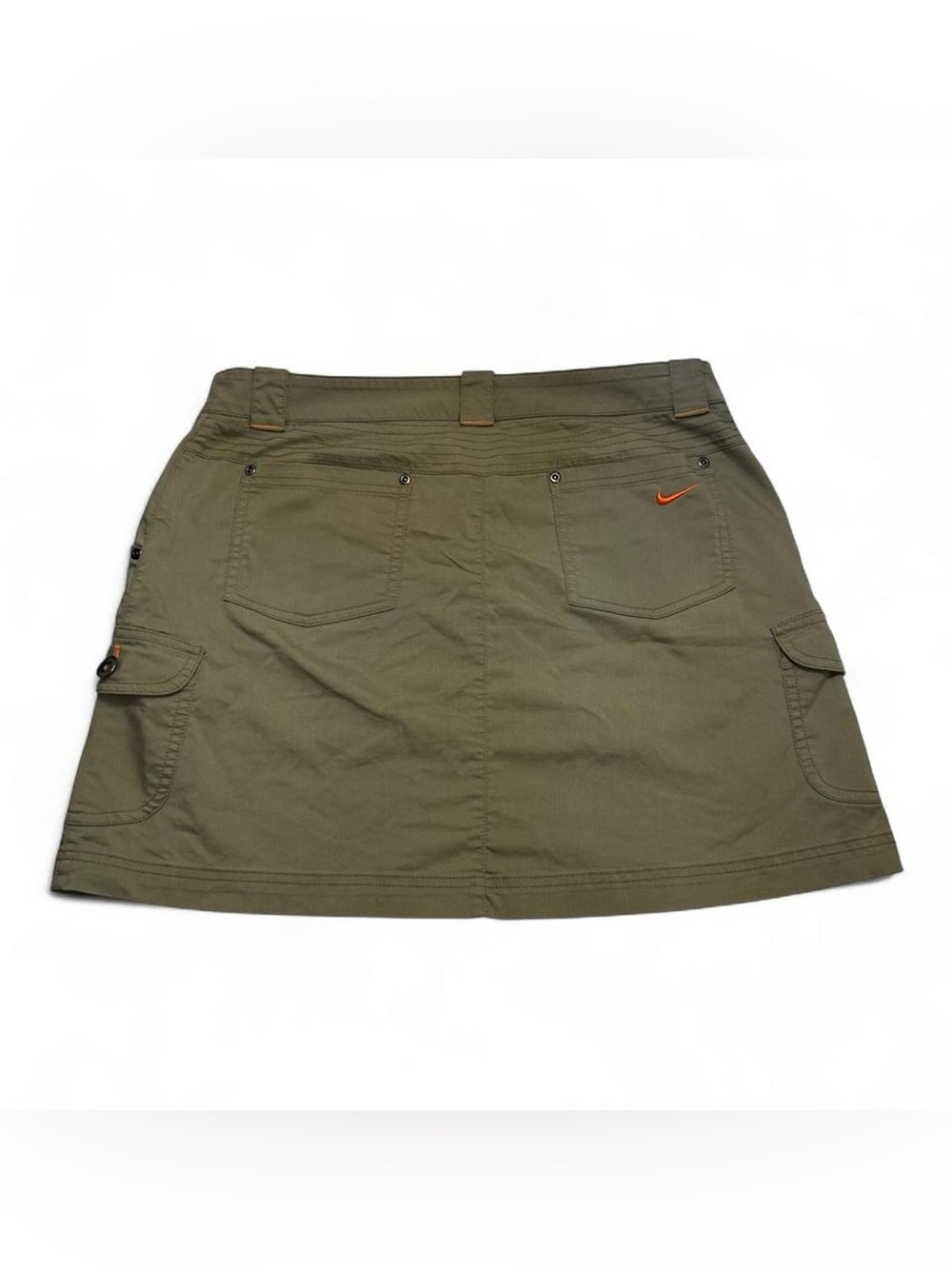 Nike Olive Green Golf Cargo Utility Skirt with Orange Stitching Detail Size 10/M - Picture 3 of 6